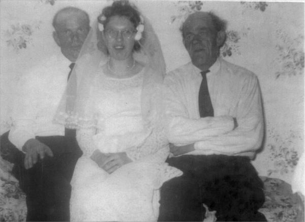 677: l-r Ben Mulrooney, his wife Margaret Norman, and her father Charles Norman. (1963) [courtesy of Jenny (Kerrivan) Harvie]  - Bernard son of Bernard Mulrooney &amp;amp; Johanna Webber; Margaret daughter of Charles Norman &amp;amp;  Elizabeth Anne Barry; Charles son of Frederick Norman &amp;amp; Mary Ellen Martin